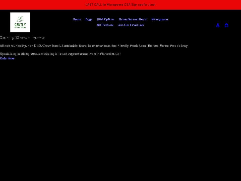 gentlygrownfarms.com shopify website screenshot