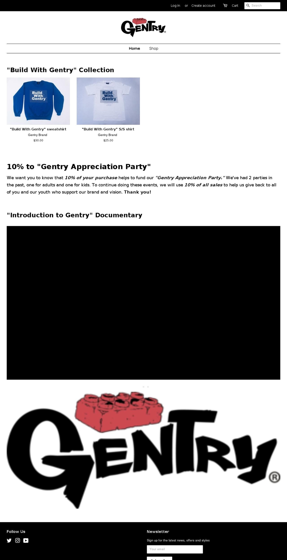 gentrybrand.com — Shopify storefront screenshot