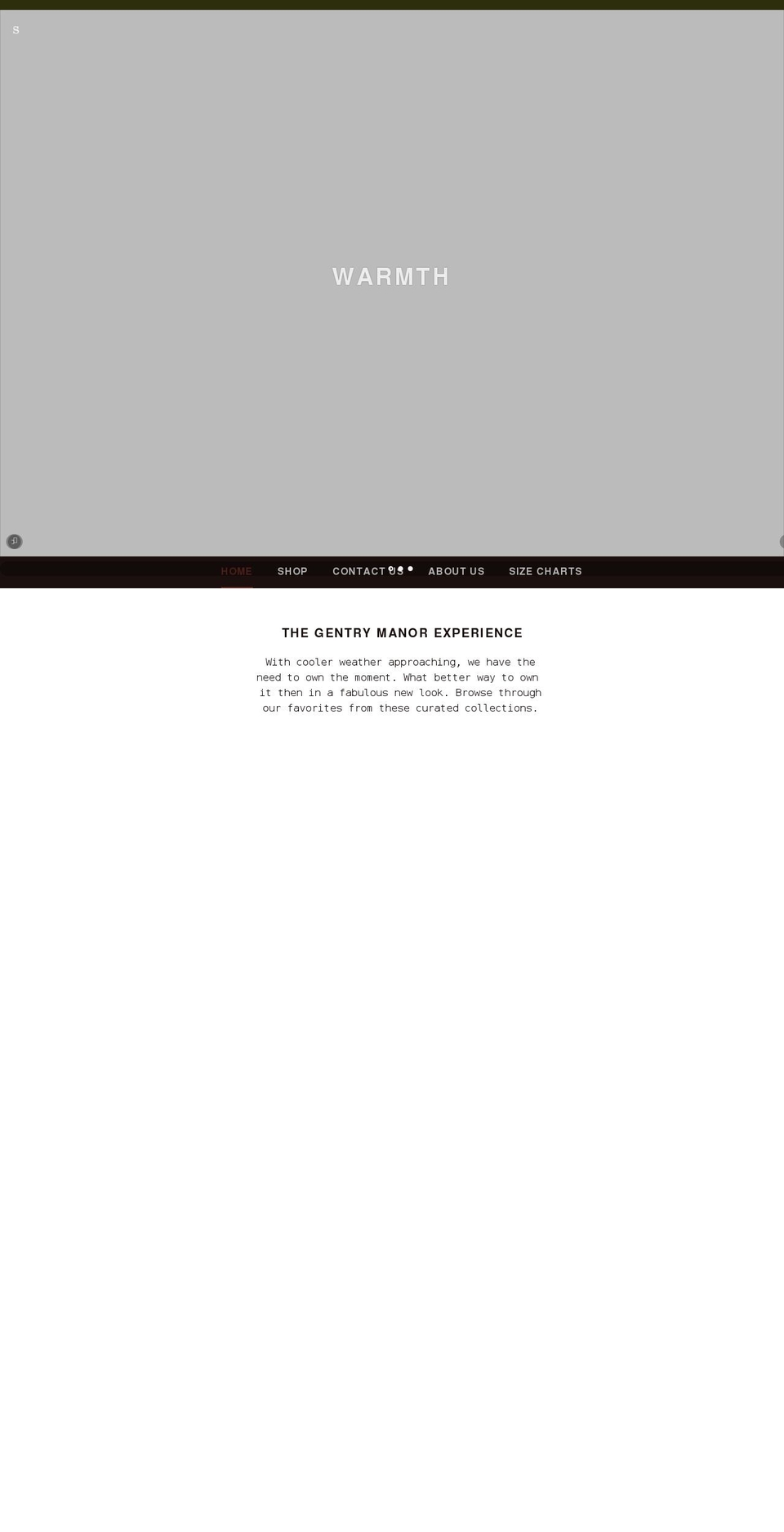 gentrymanorshop.com shopify website screenshot