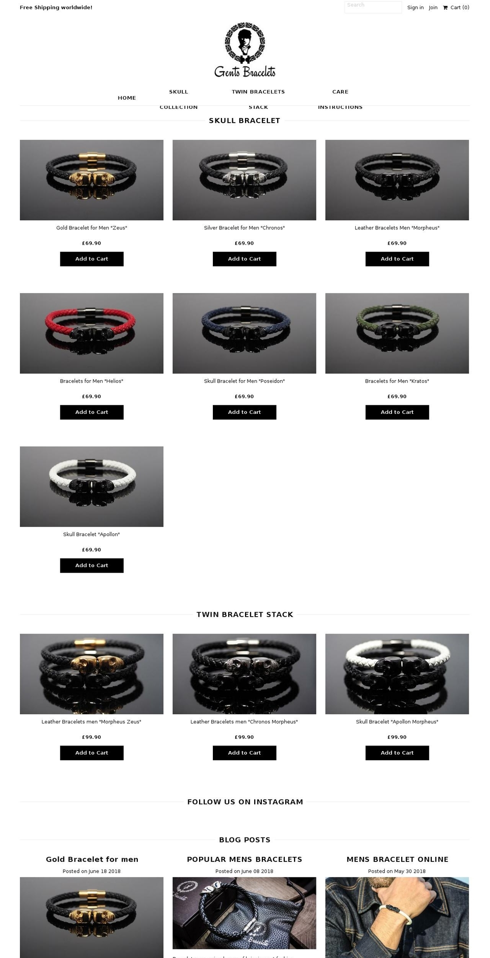 mr-parker Shopify theme site example gentsbracelets.com