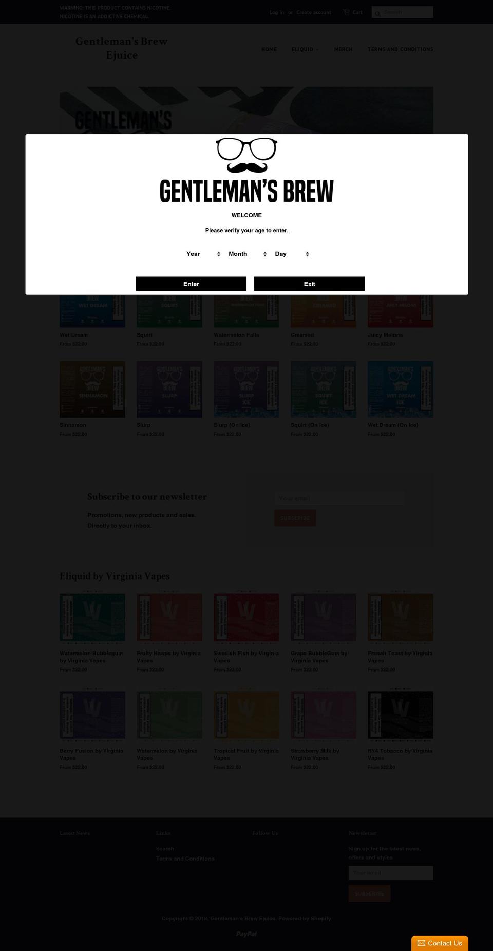 gentsbrew.com — Shopify storefront screenshot
