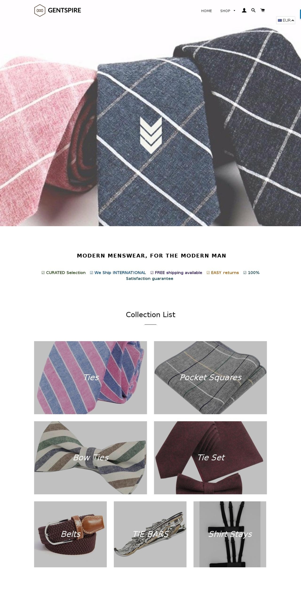 gentspire.com — Shopify storefront screenshot