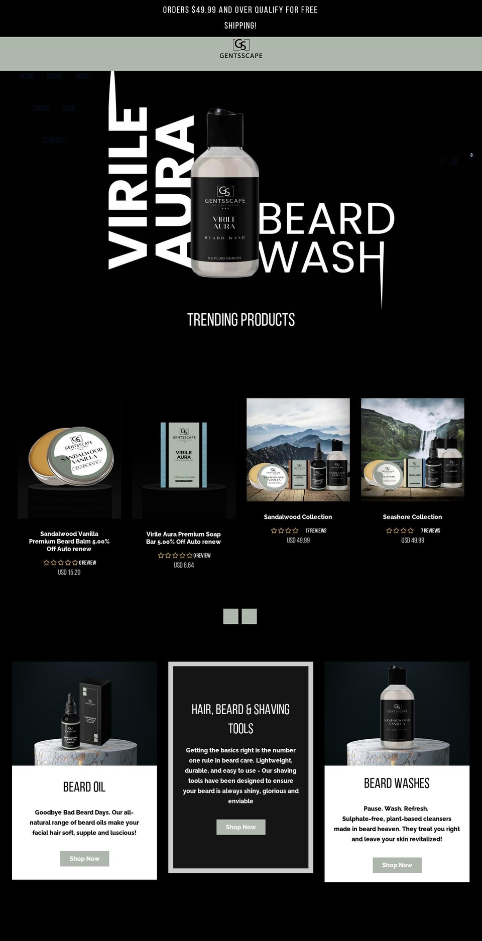 gentsscape.com shopify website screenshot