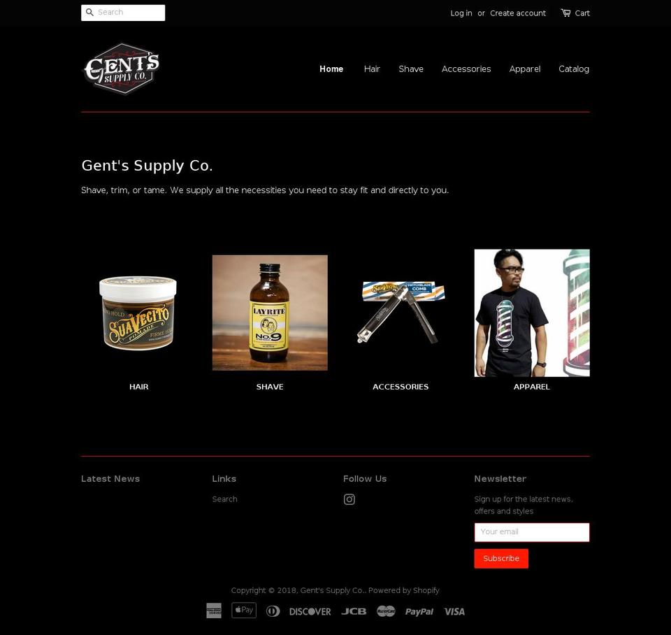 gentssupplyco.net shopify website screenshot