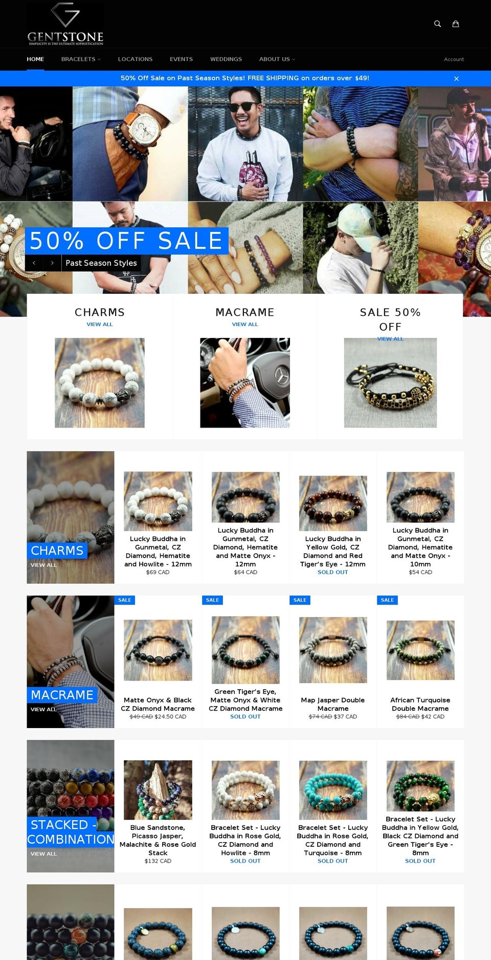 gentstone.com shopify website screenshot