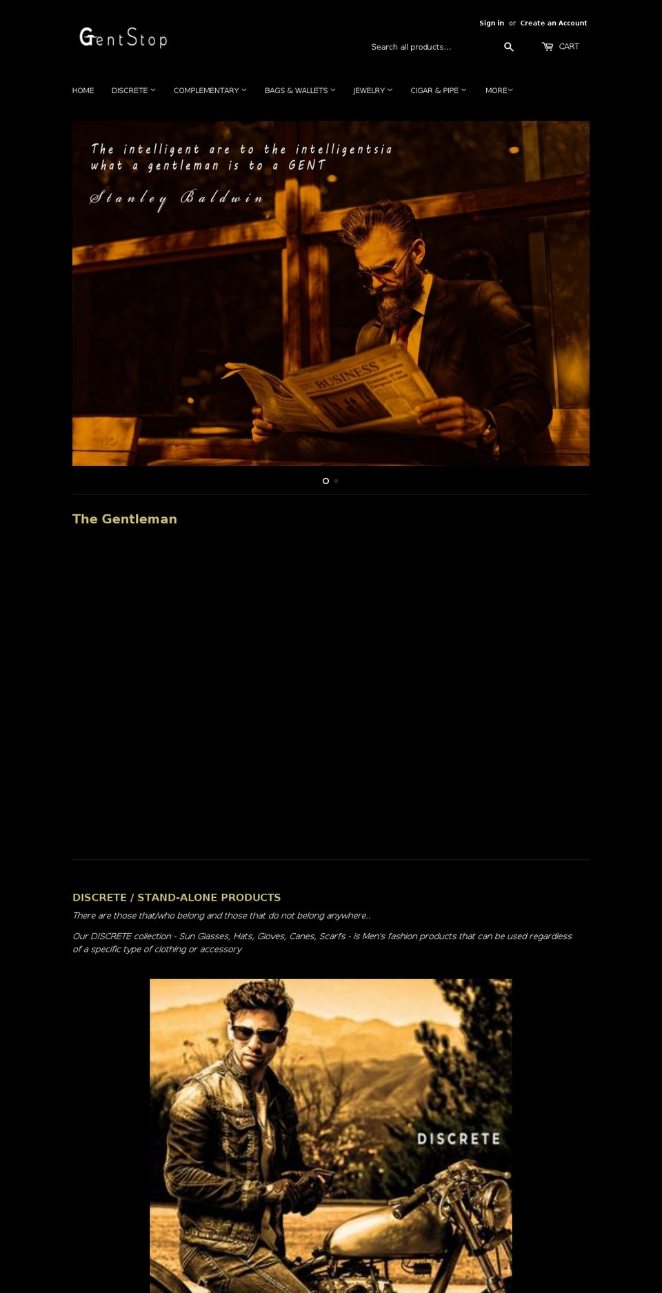 gentstop.com — Shopify storefront screenshot