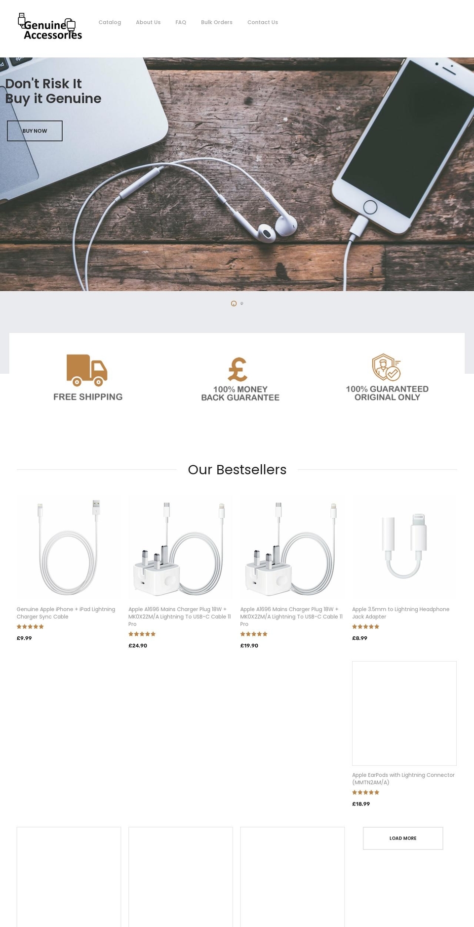 genuineaccessories.co.uk shopify website screenshot