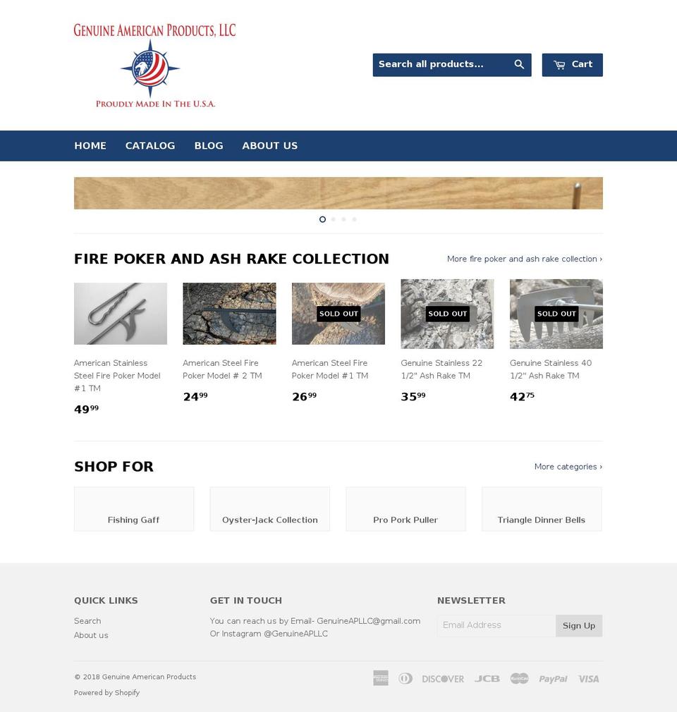 genuineamericanproductsllc.com shopify website screenshot