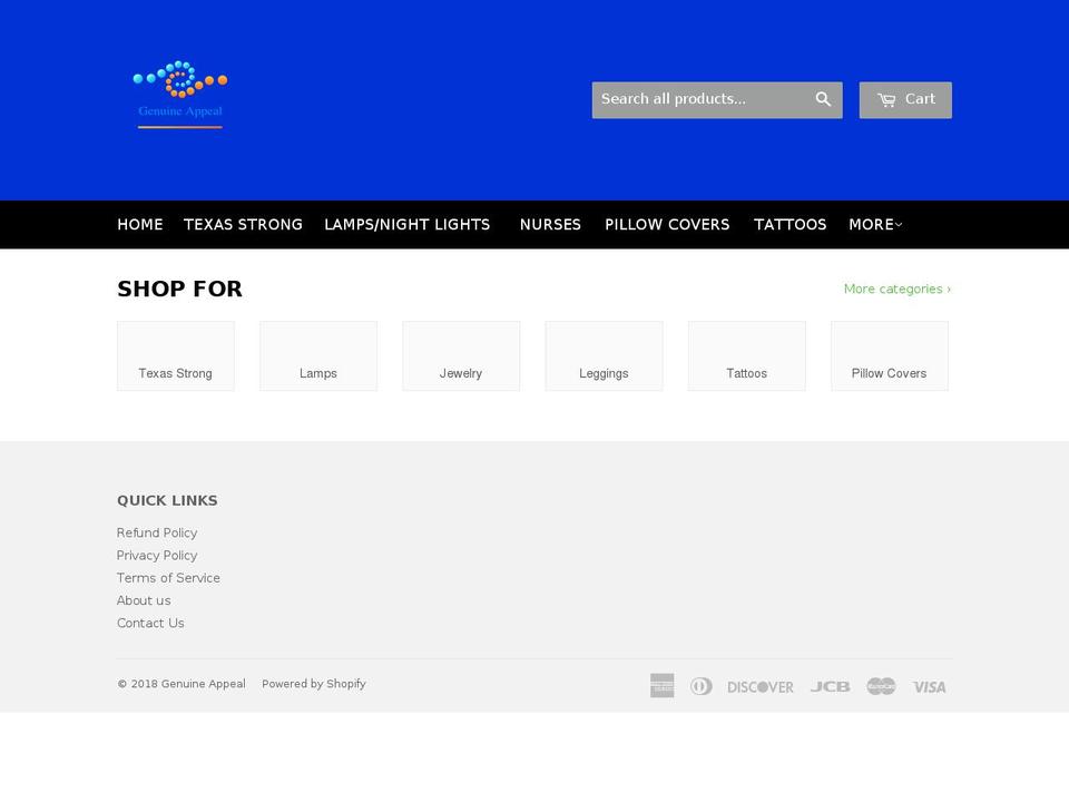 genuineappeal.com shopify website screenshot