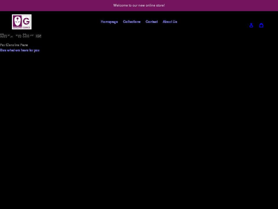 genuinecomics.com shopify website screenshot
