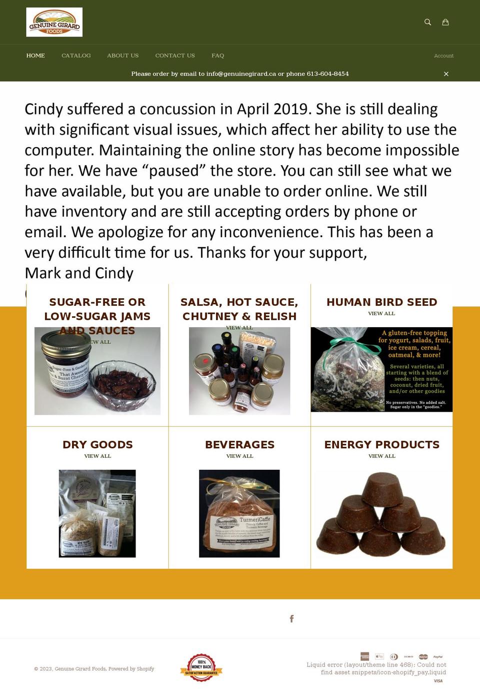 genuinegirard.ca shopify website screenshot
