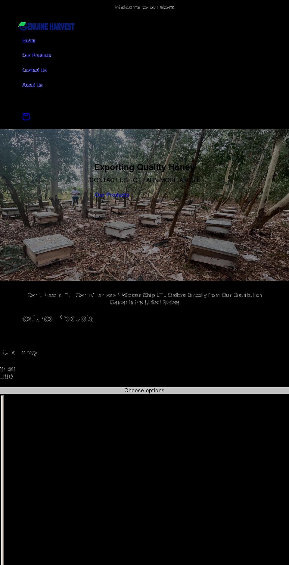 genuineharvest.com shopify website screenshot