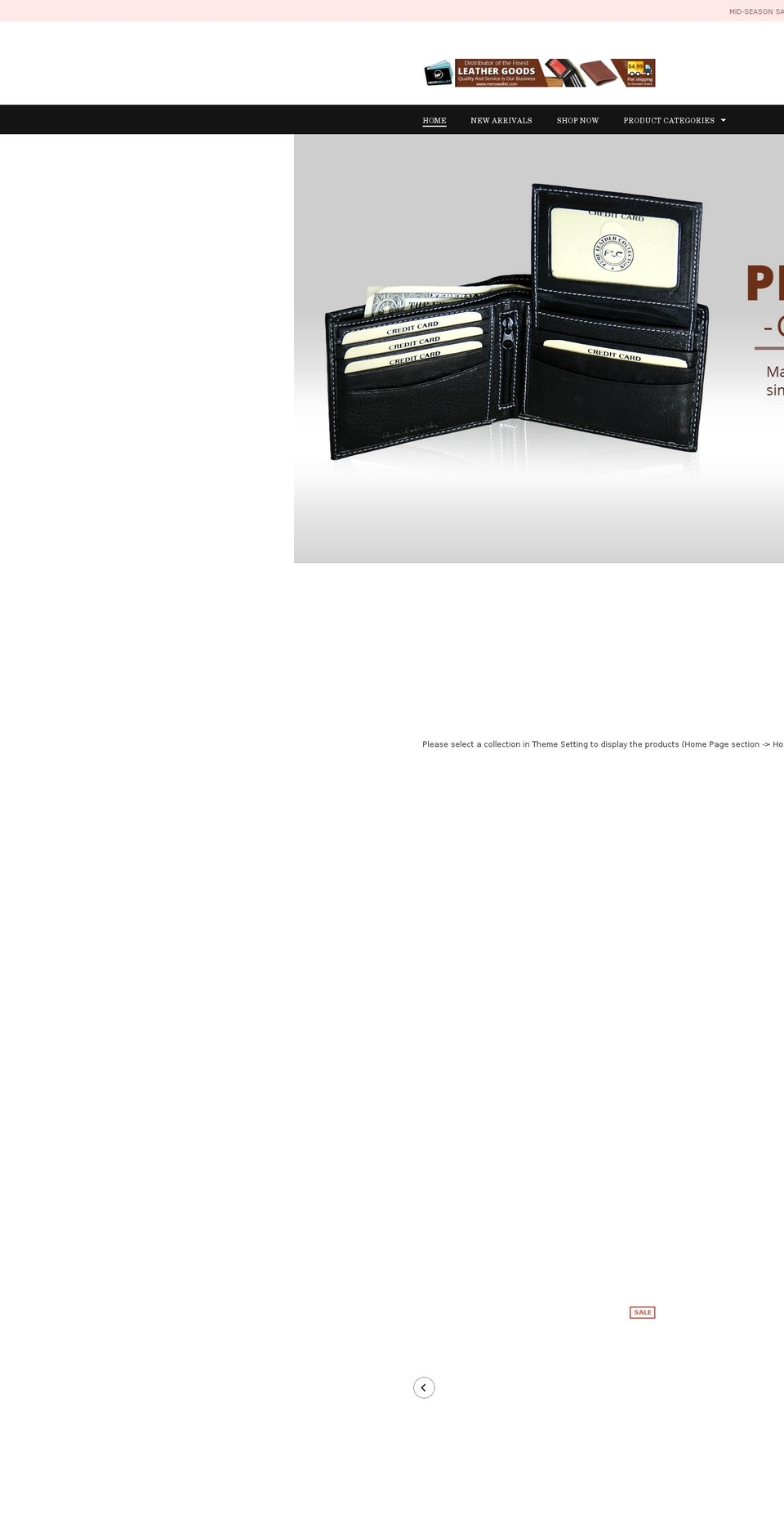 genuineleathershop.com shopify website screenshot