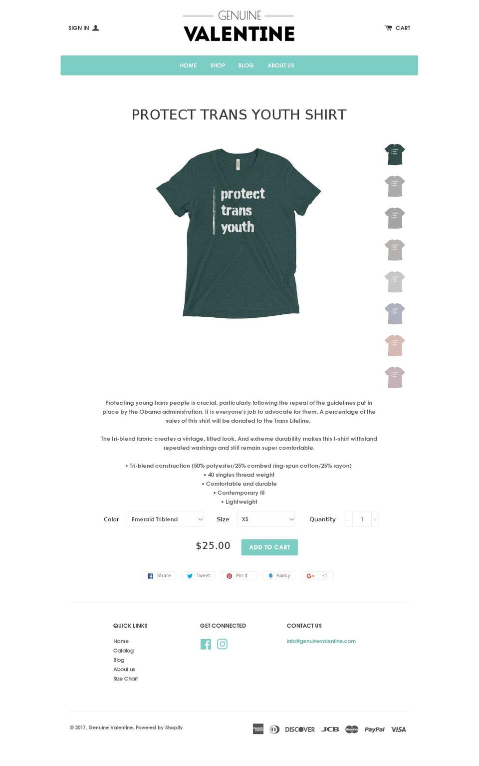 genuinevalentine.com shopify website screenshot