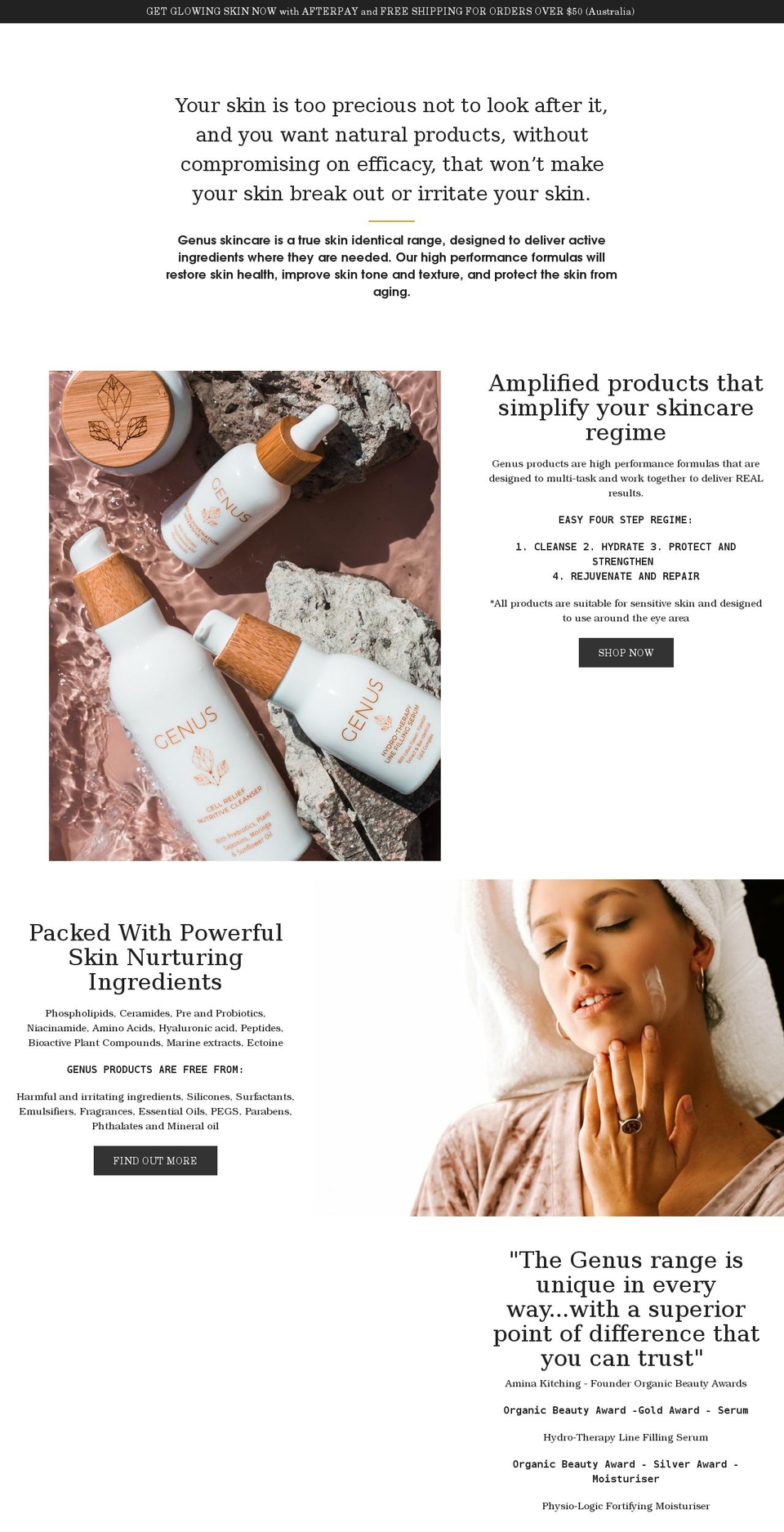 genusskincare.com — Shopify storefront screenshot