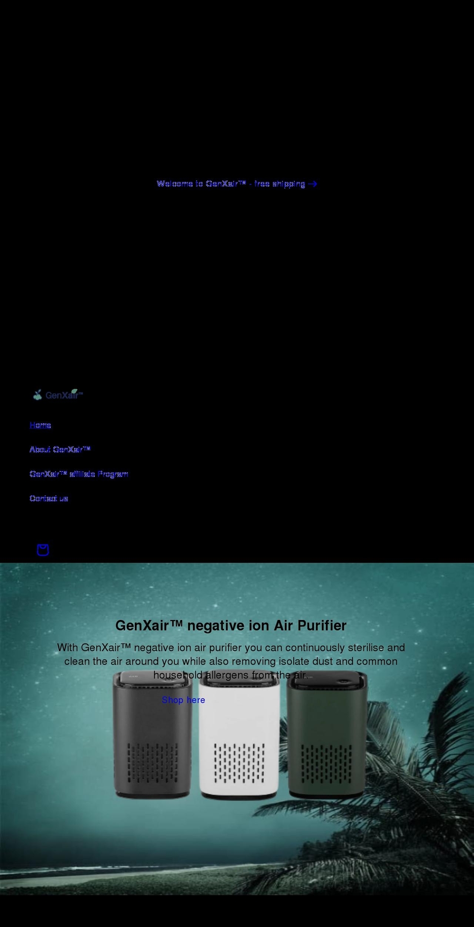 genxair.com shopify website screenshot