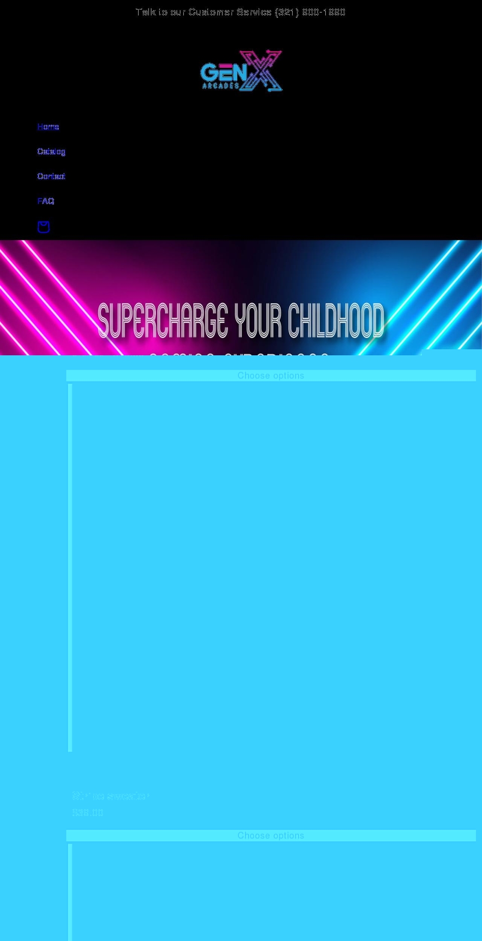 genxarcades.com shopify website screenshot