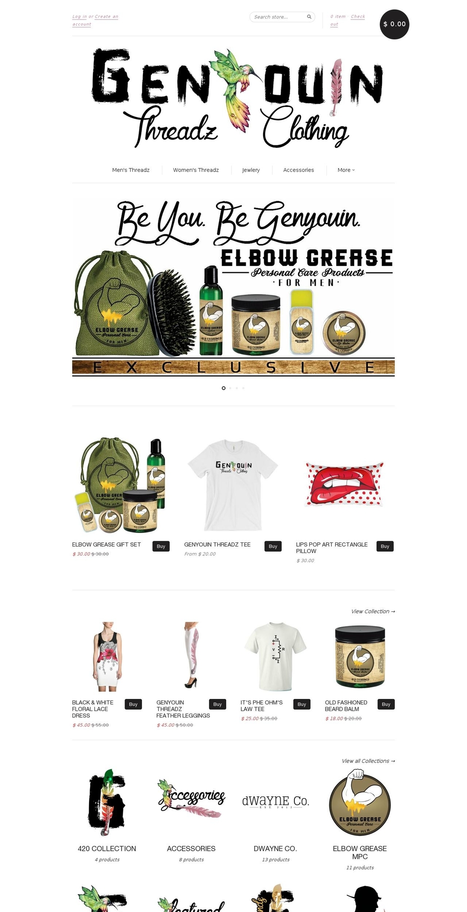 genyouinthreadz.com shopify website screenshot