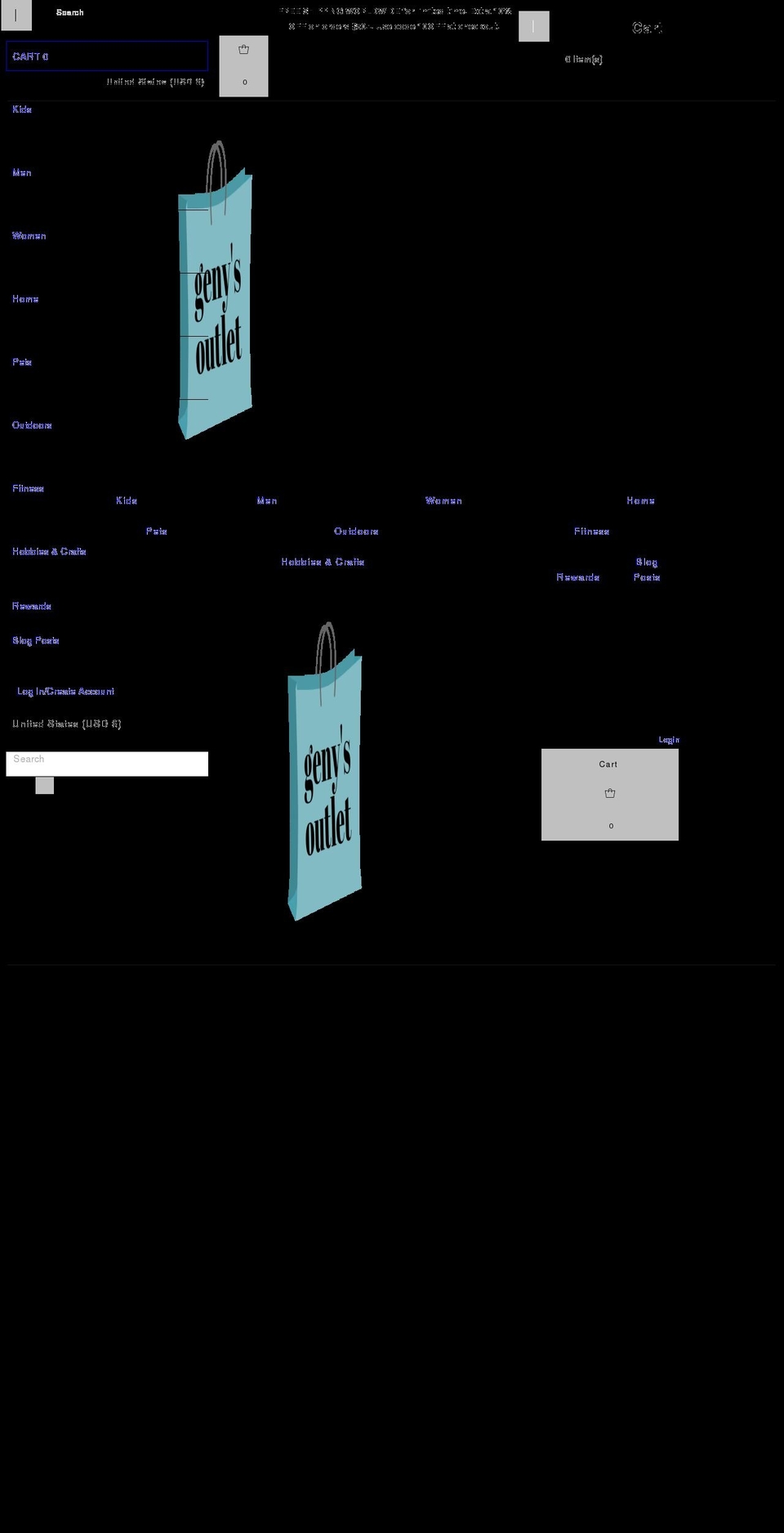 genysoutlet.com — Shopify storefront screenshot