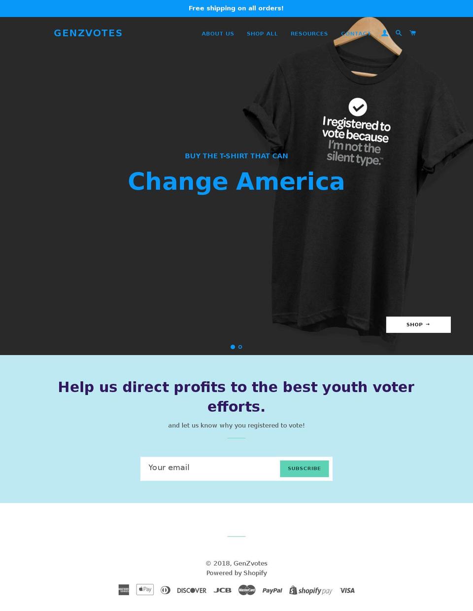 genzvotes.com shopify website screenshot