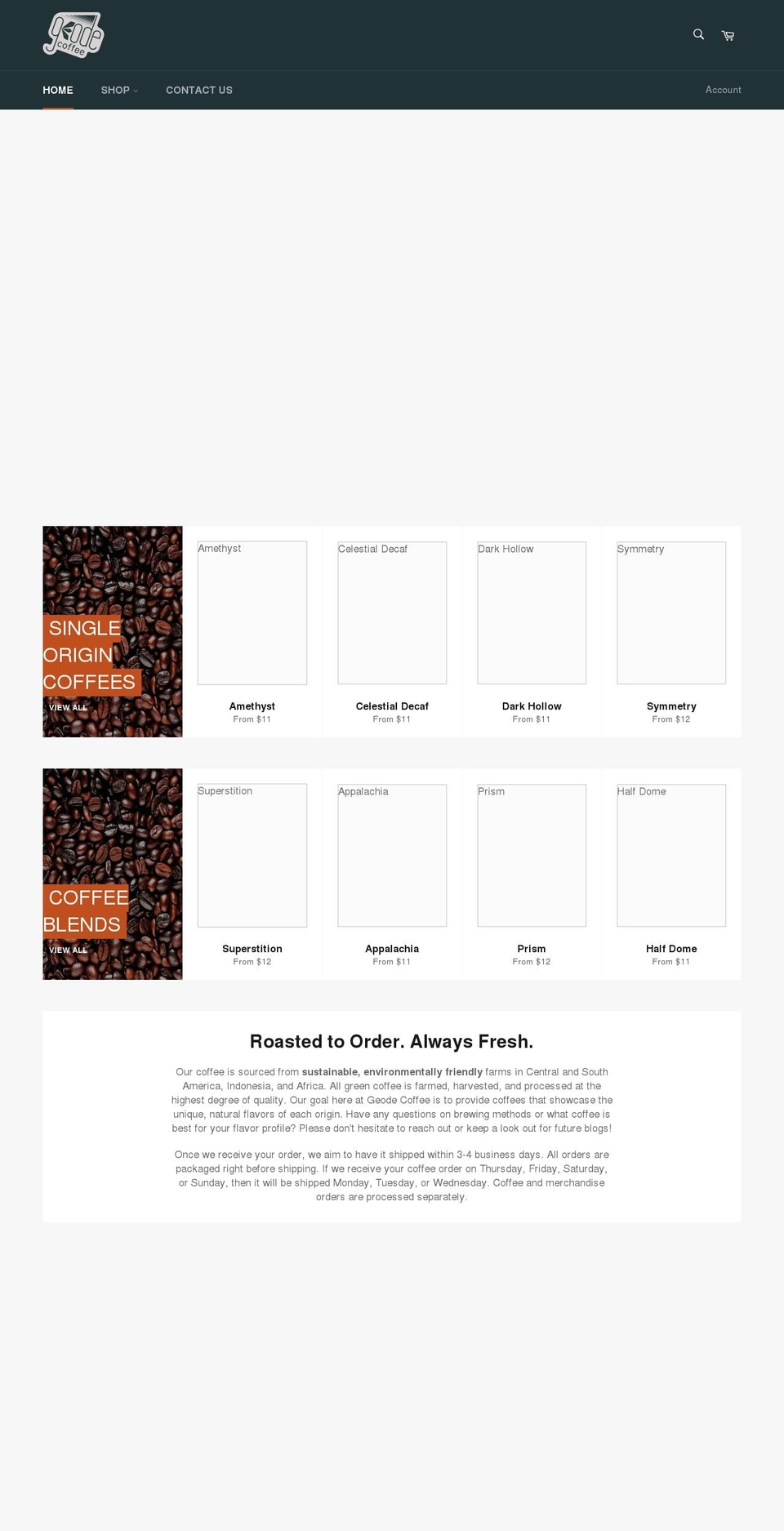 geodecoffee.com shopify website screenshot