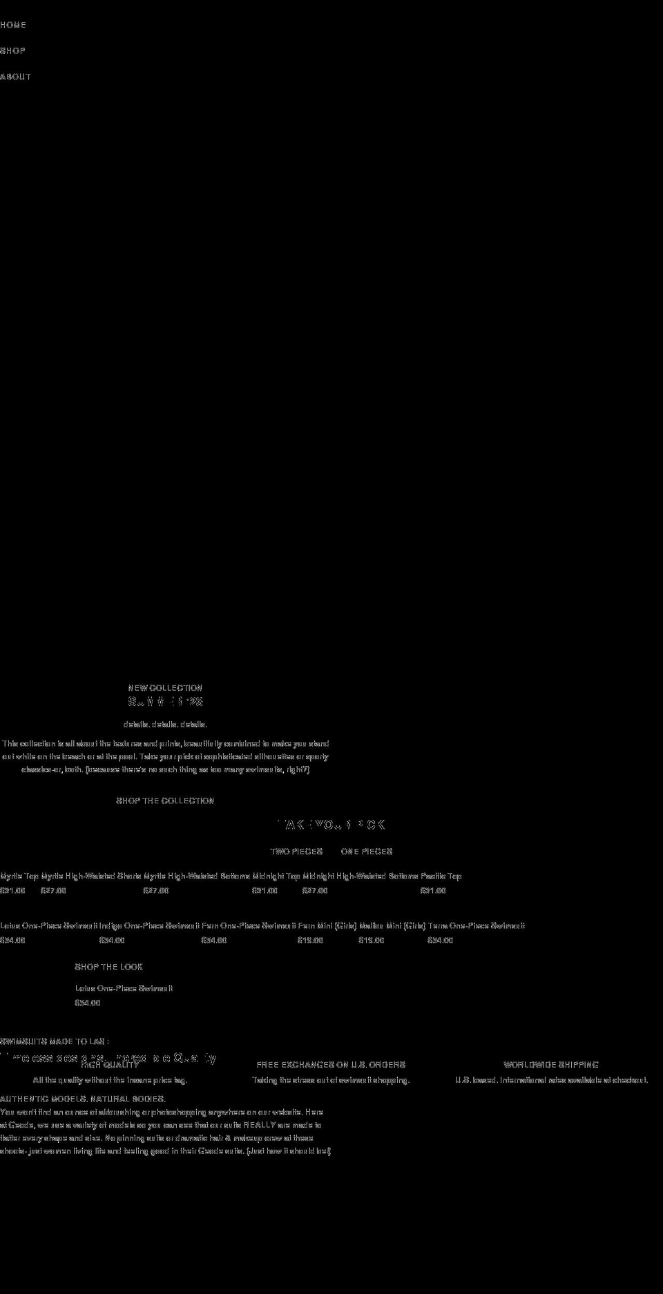 geodeswimwear.com — Shopify storefront screenshot