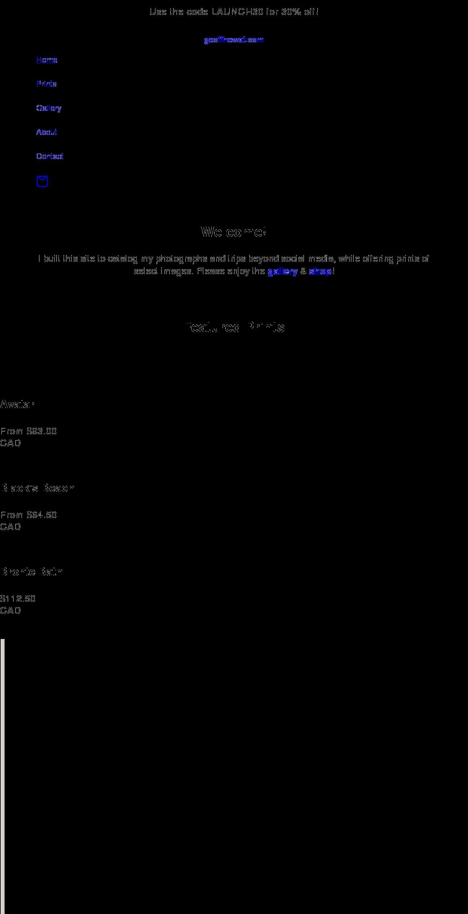 geoffhewat.com shopify website screenshot