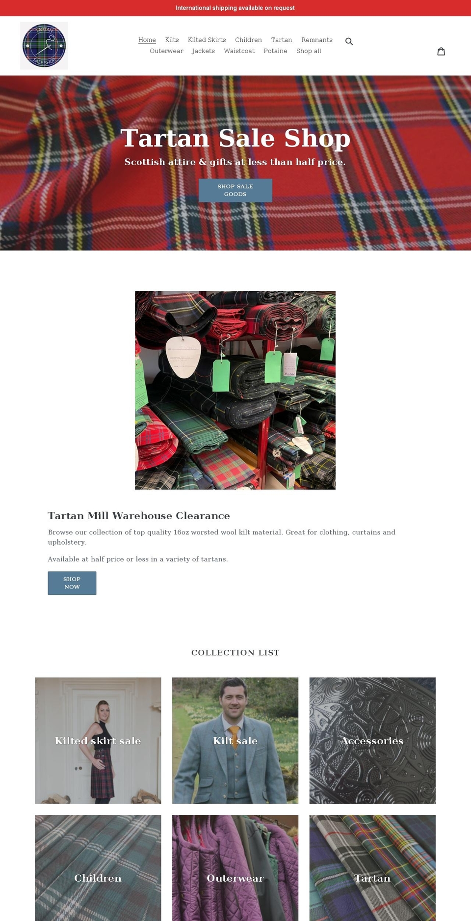 geoffrey-tailor-kilts.myshopify.com shopify website screenshot
