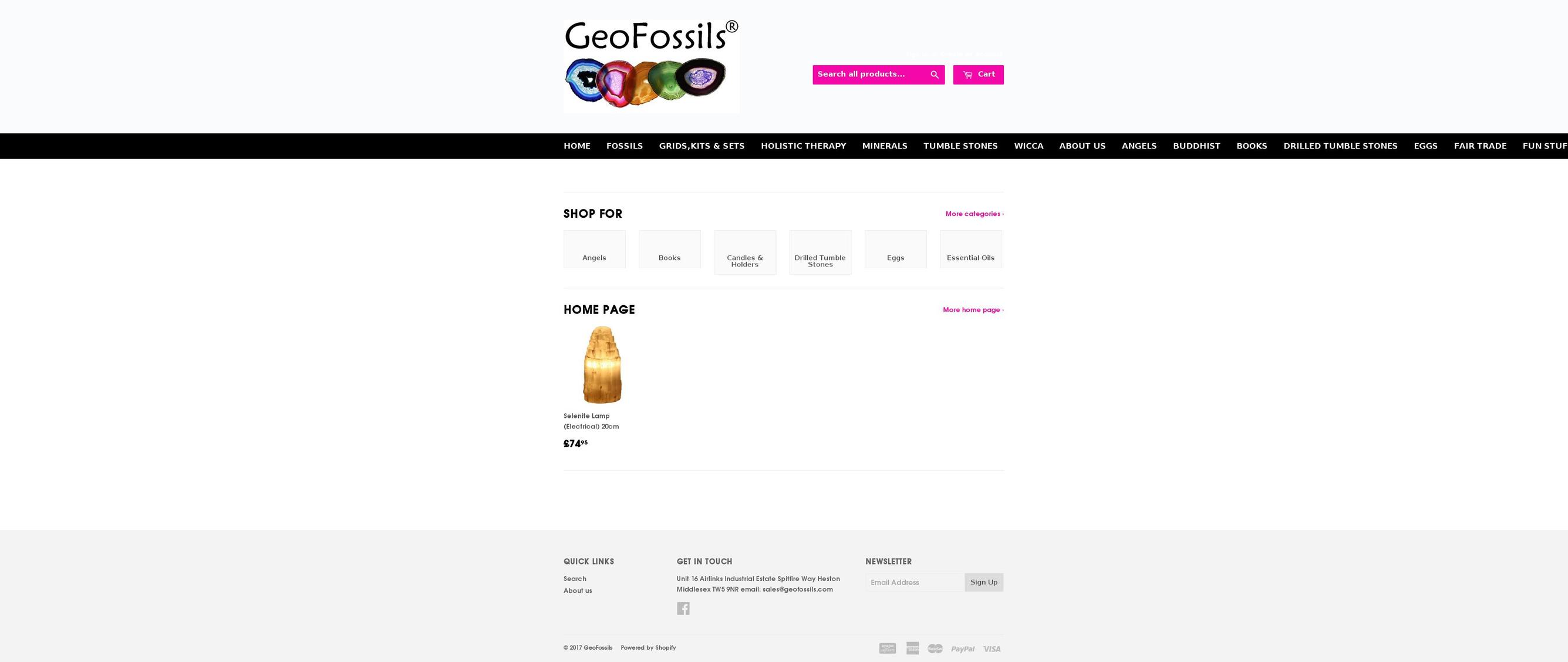 geofossils.com shopify website screenshot