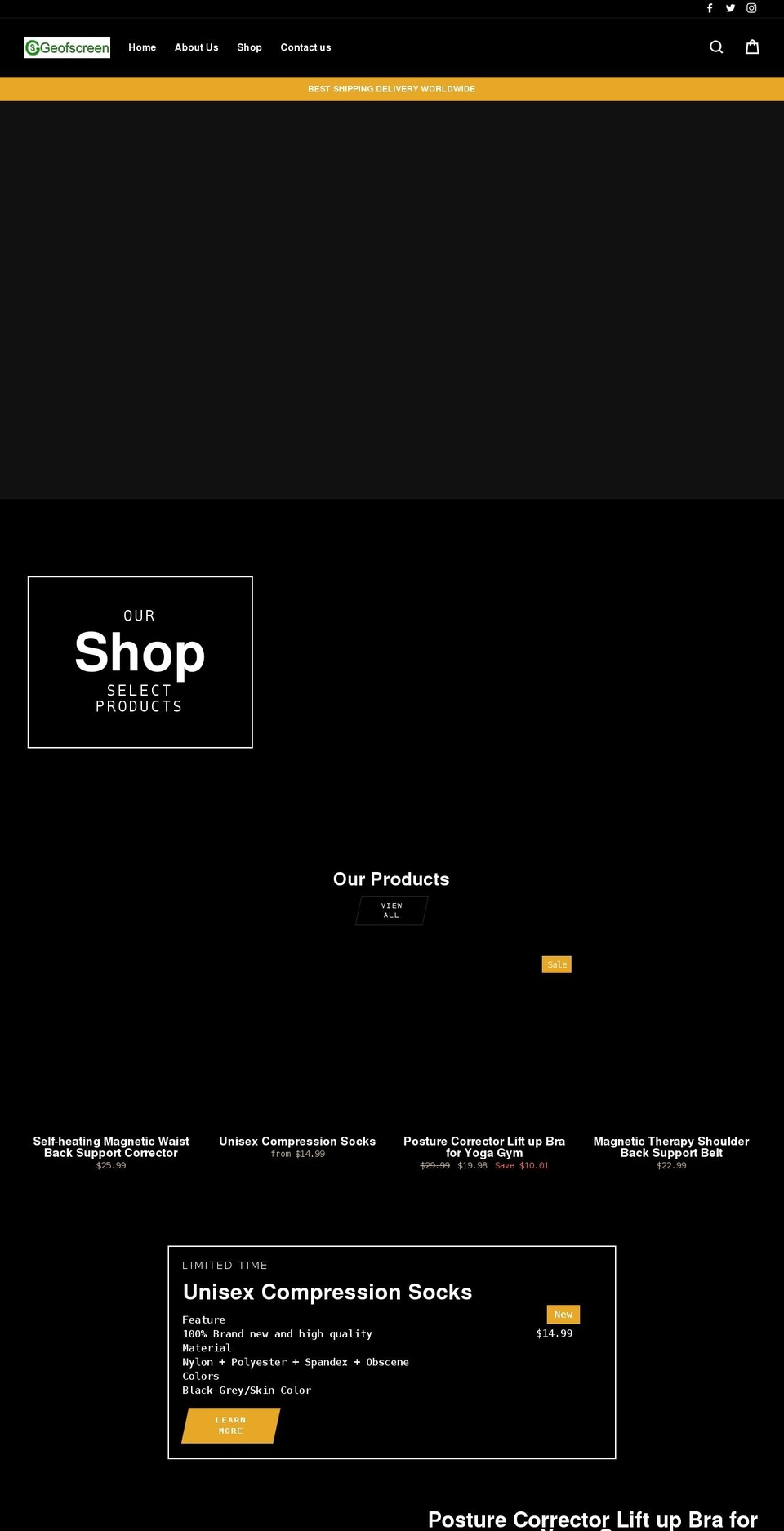 geofscreen.com shopify website screenshot