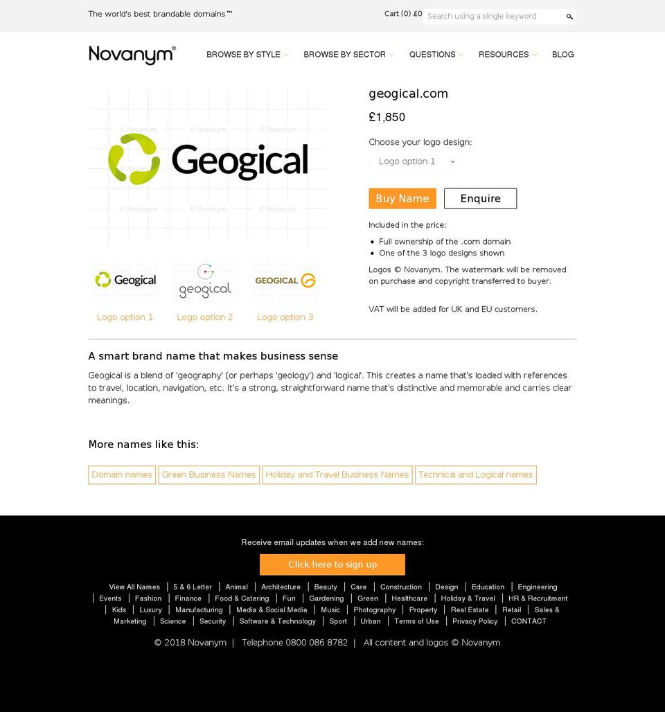 geogical.com shopify website screenshot
