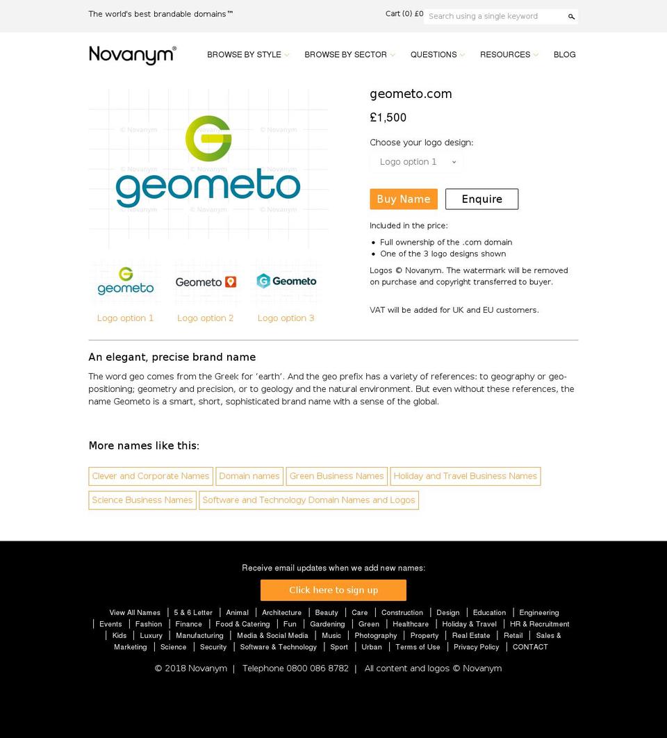 geometo.com — Shopify storefront screenshot