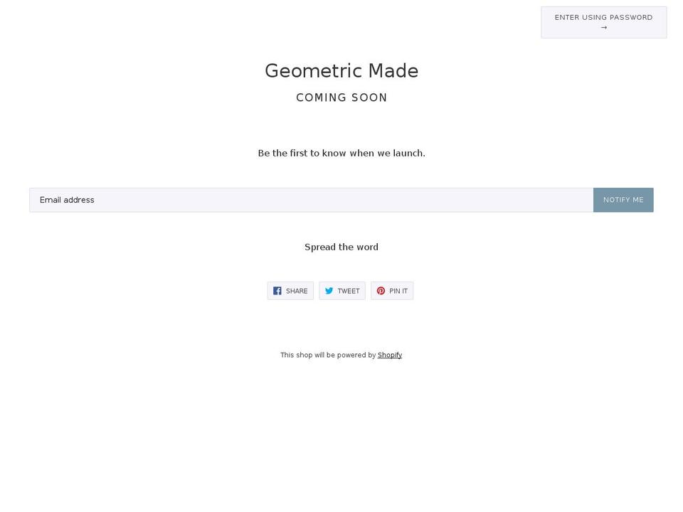 geometricmade.com — Shopify storefront screenshot