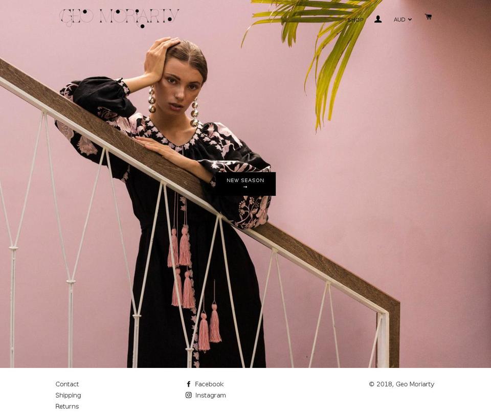 geomoriarty.com — Shopify storefront screenshot