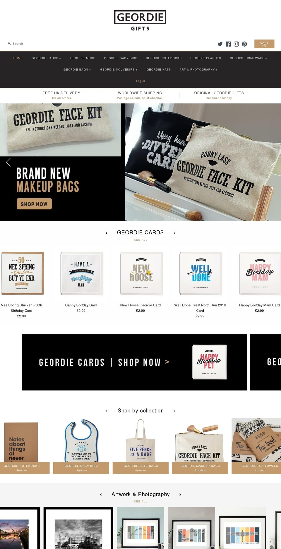 geordiegifts.com — Shopify storefront screenshot
