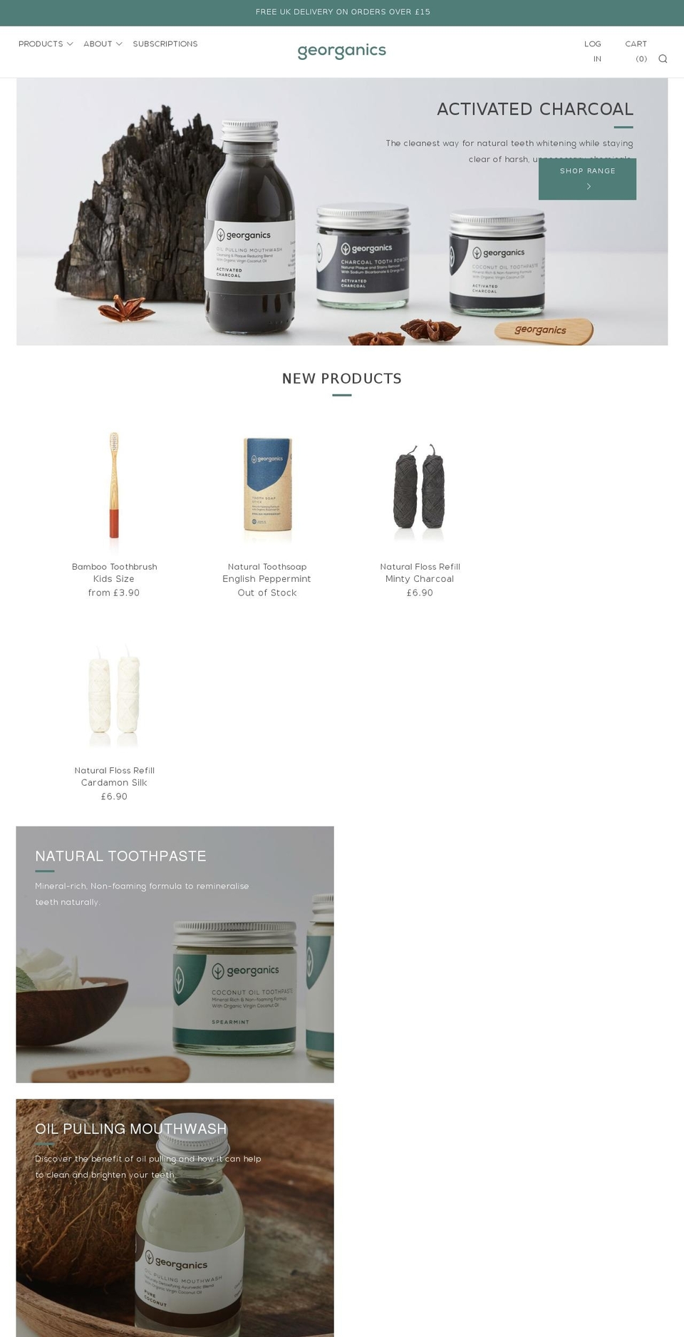 georganics.co.uk shopify website screenshot