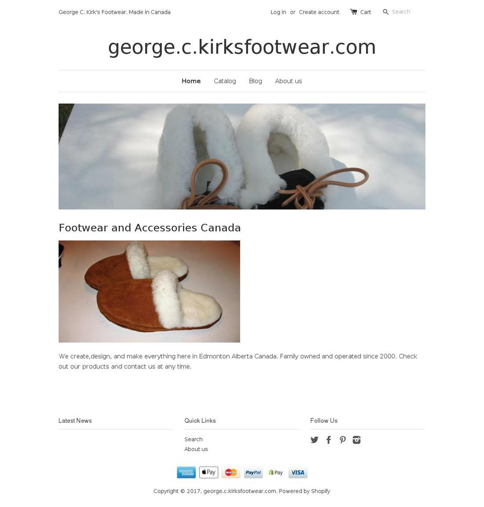 georgeckirksfootwear.com shopify website screenshot