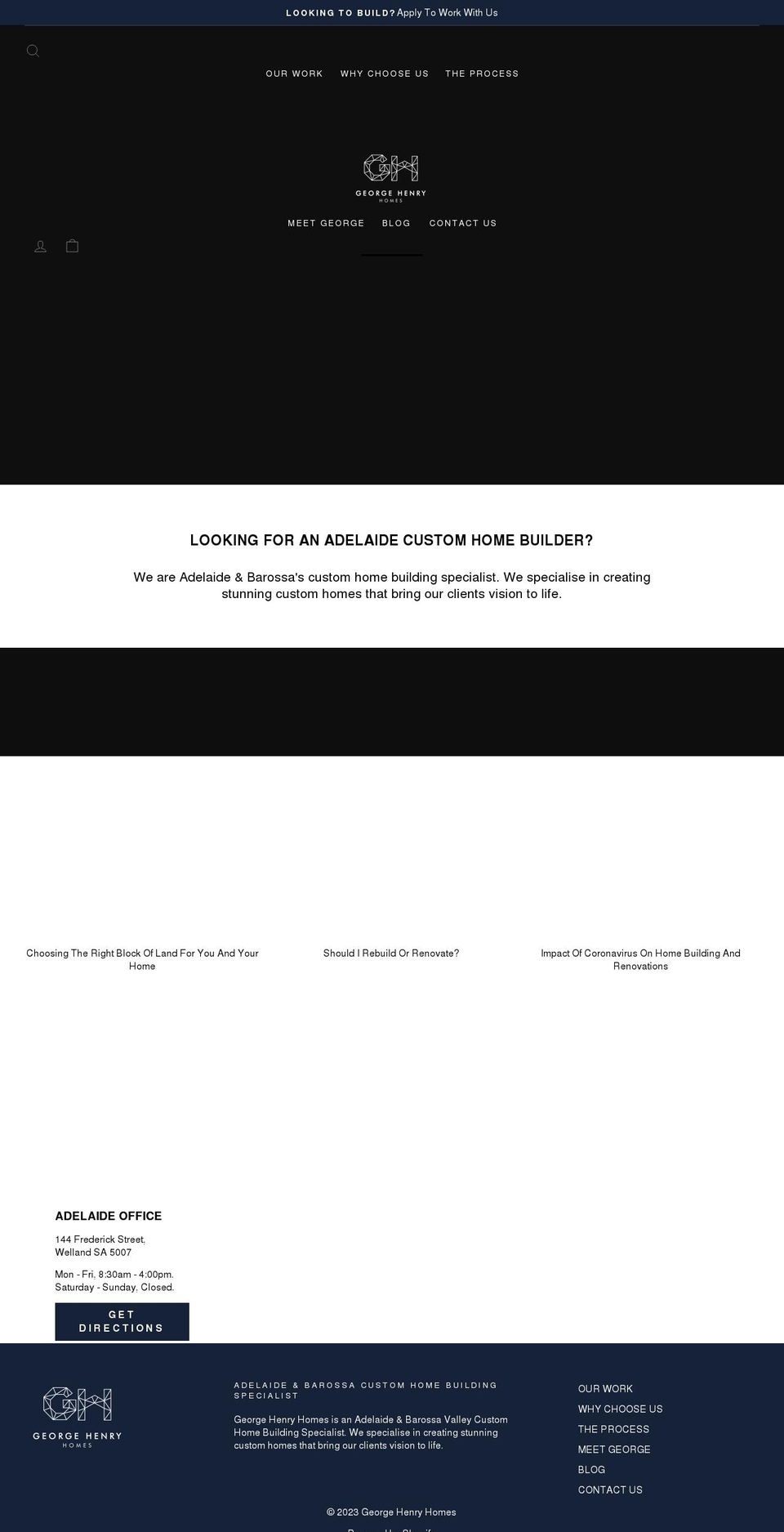 georgehenryhomes.com.au shopify website screenshot