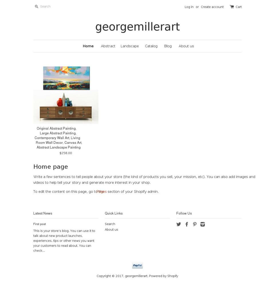 georgemillerart.com shopify website screenshot