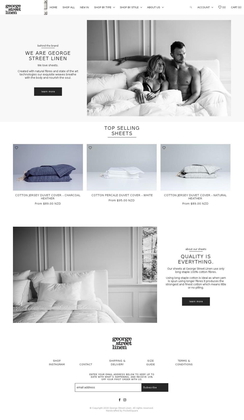 georgestreetlinen.com — Shopify storefront screenshot