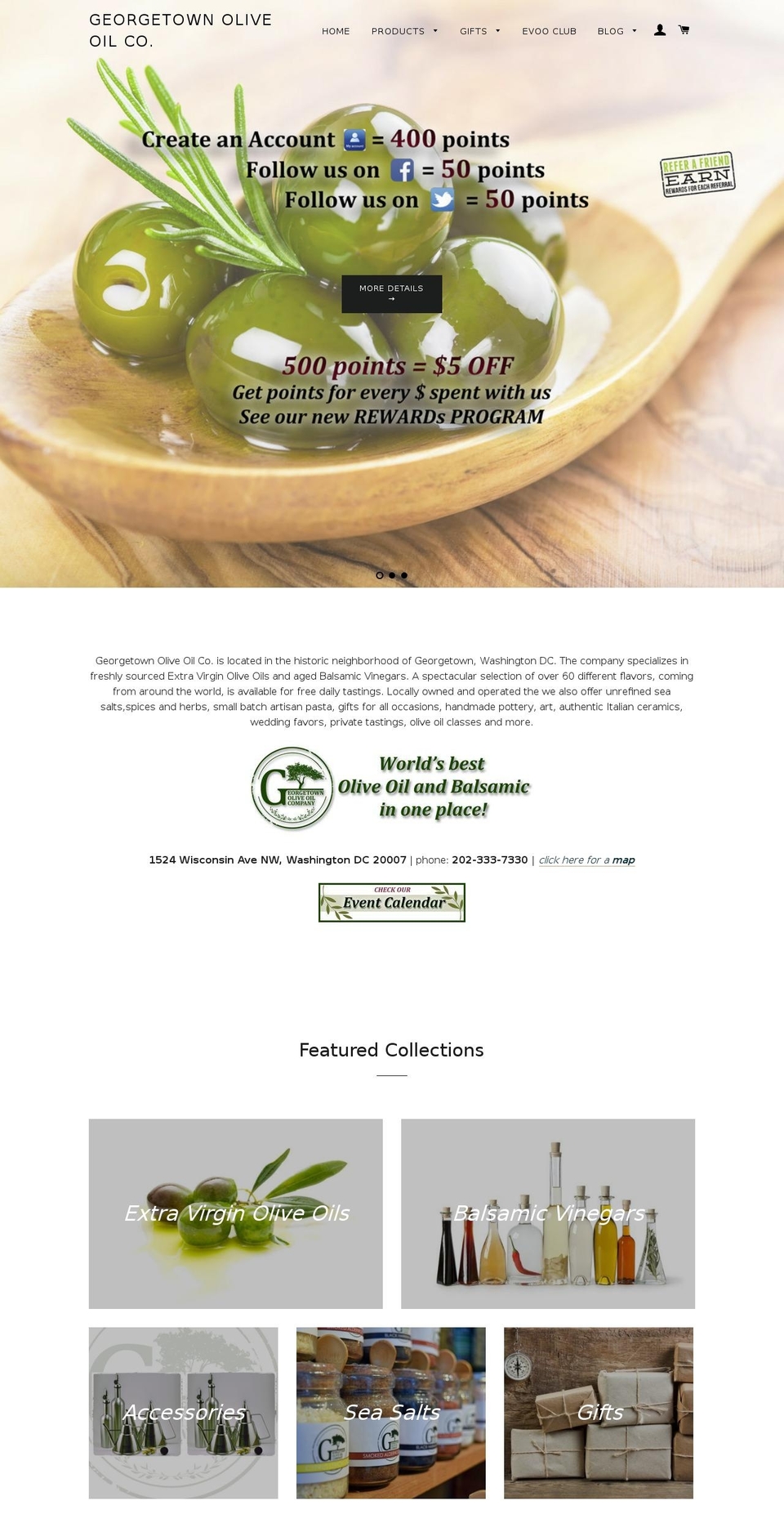 georgetownoliveoil.com shopify website screenshot