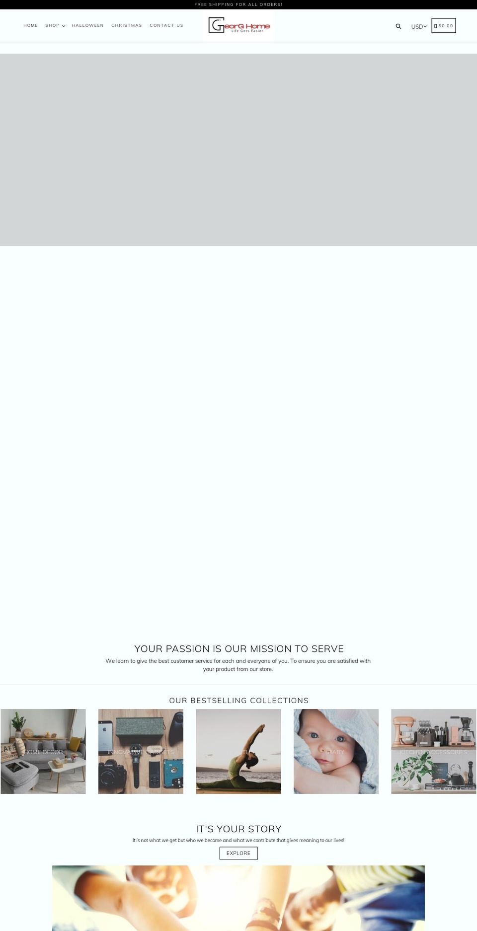 georghomestore.com shopify website screenshot