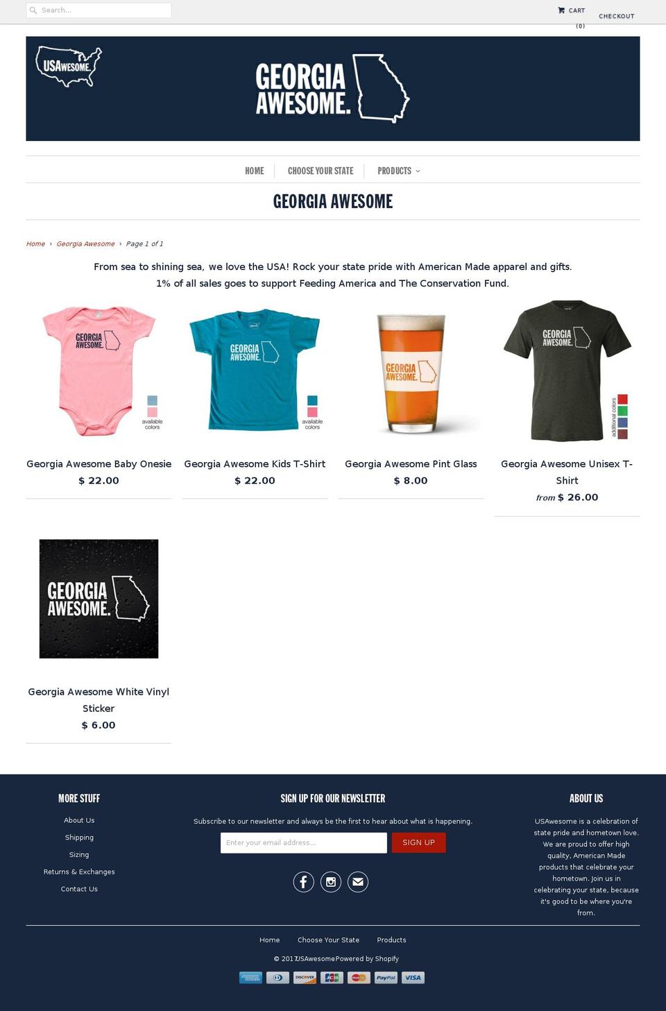 georgiaawesome.us shopify website screenshot