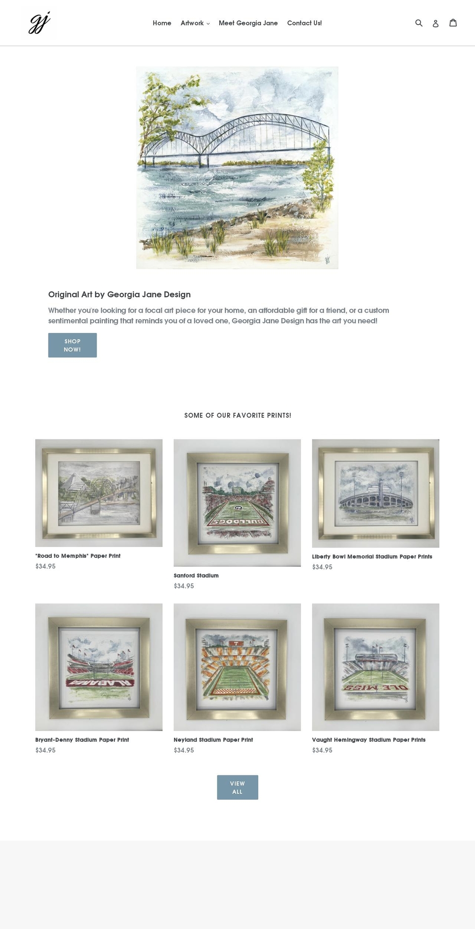 georgiajanedesign.com shopify website screenshot