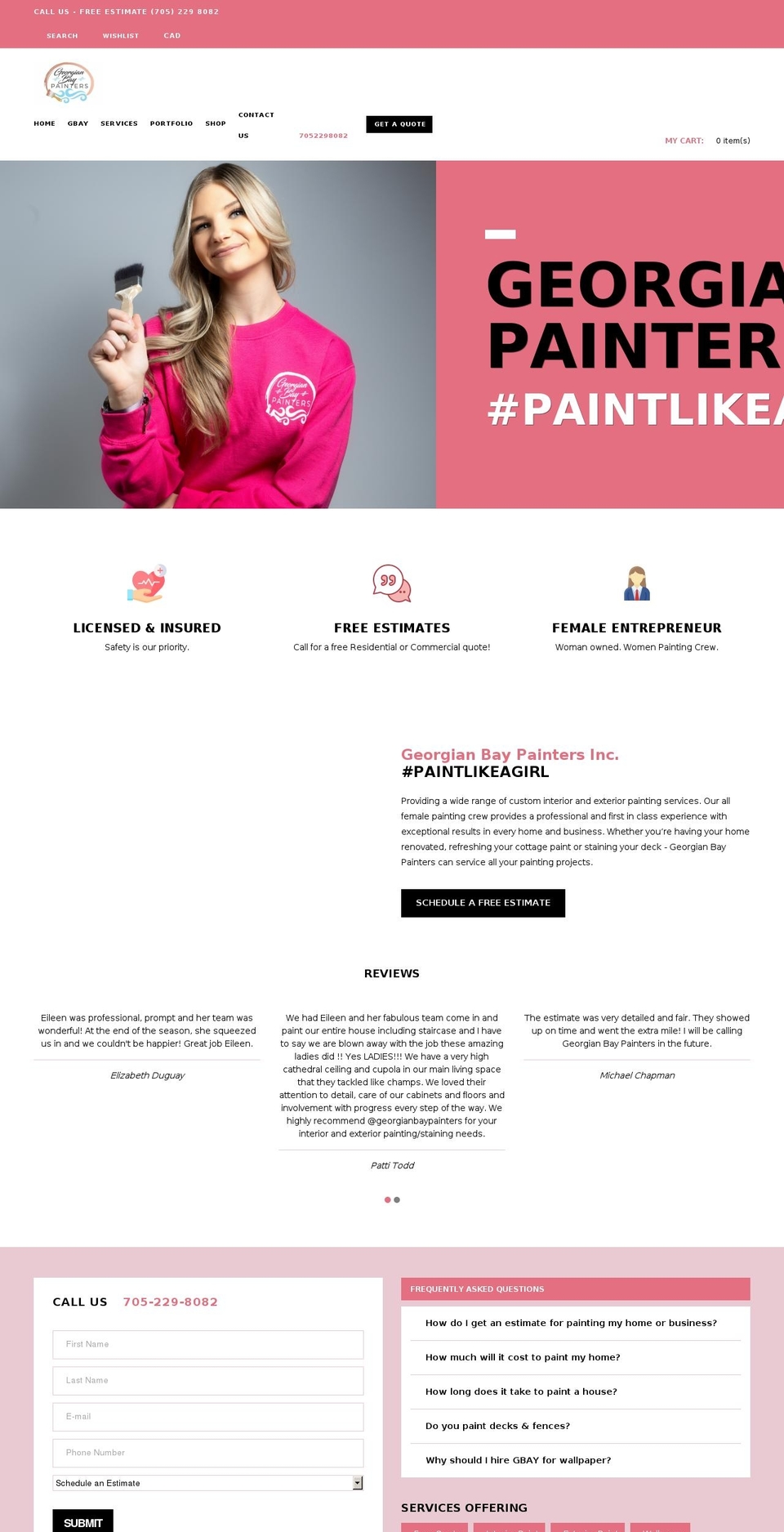 georgianbaypainters.com shopify website screenshot