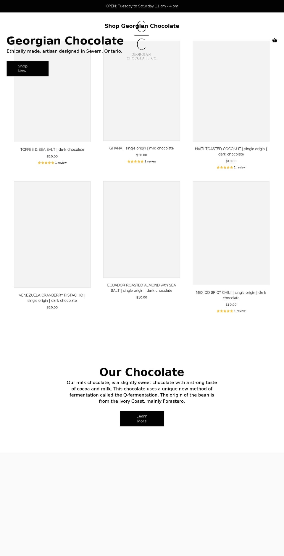 georgianchocolate.ca shopify website screenshot