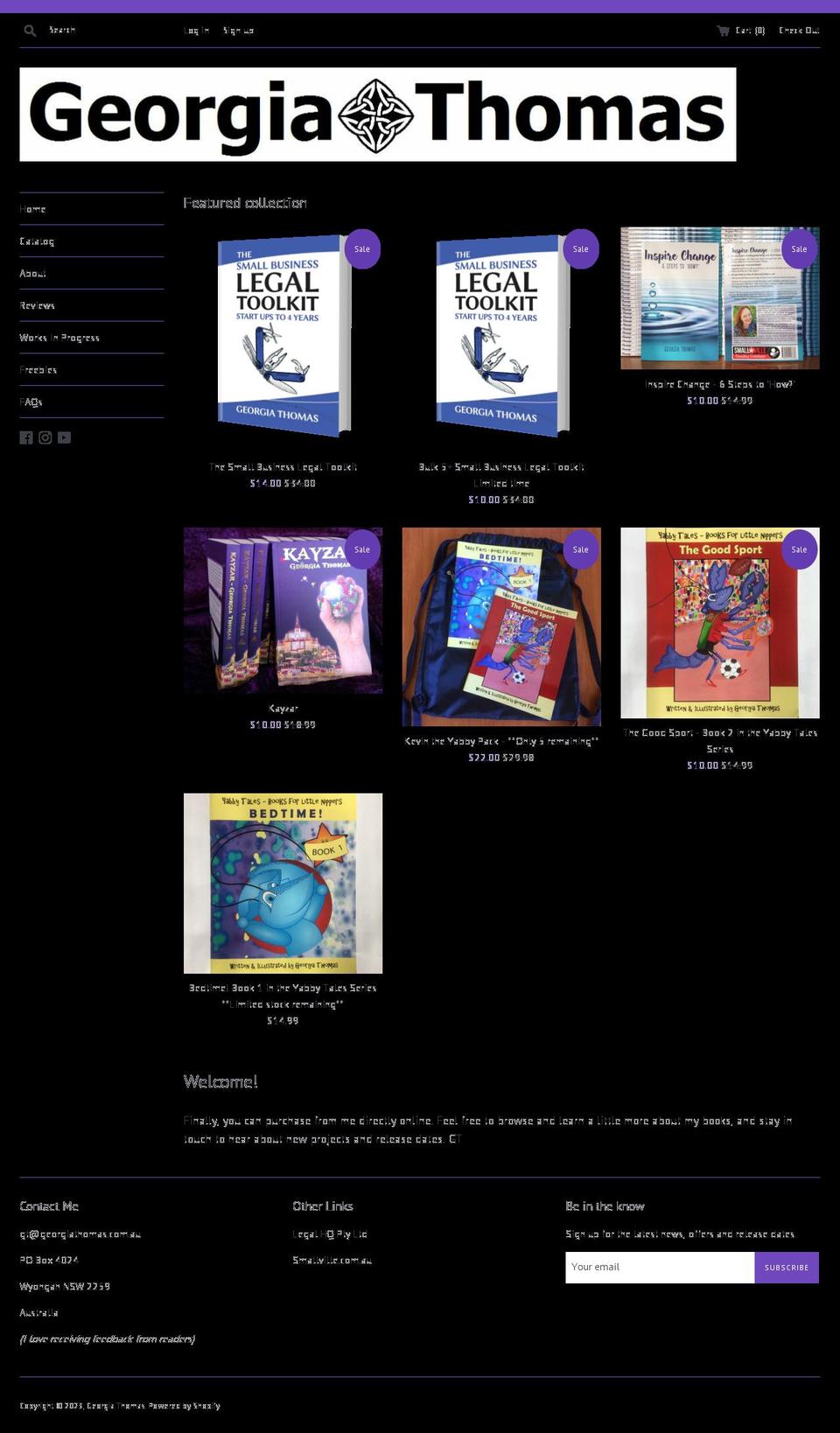 georgiathomas.com.au shopify website screenshot