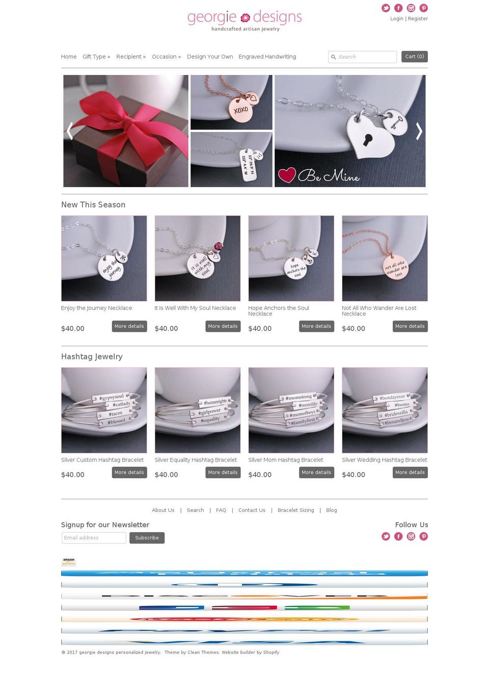 georgiejewelry.com shopify website screenshot
