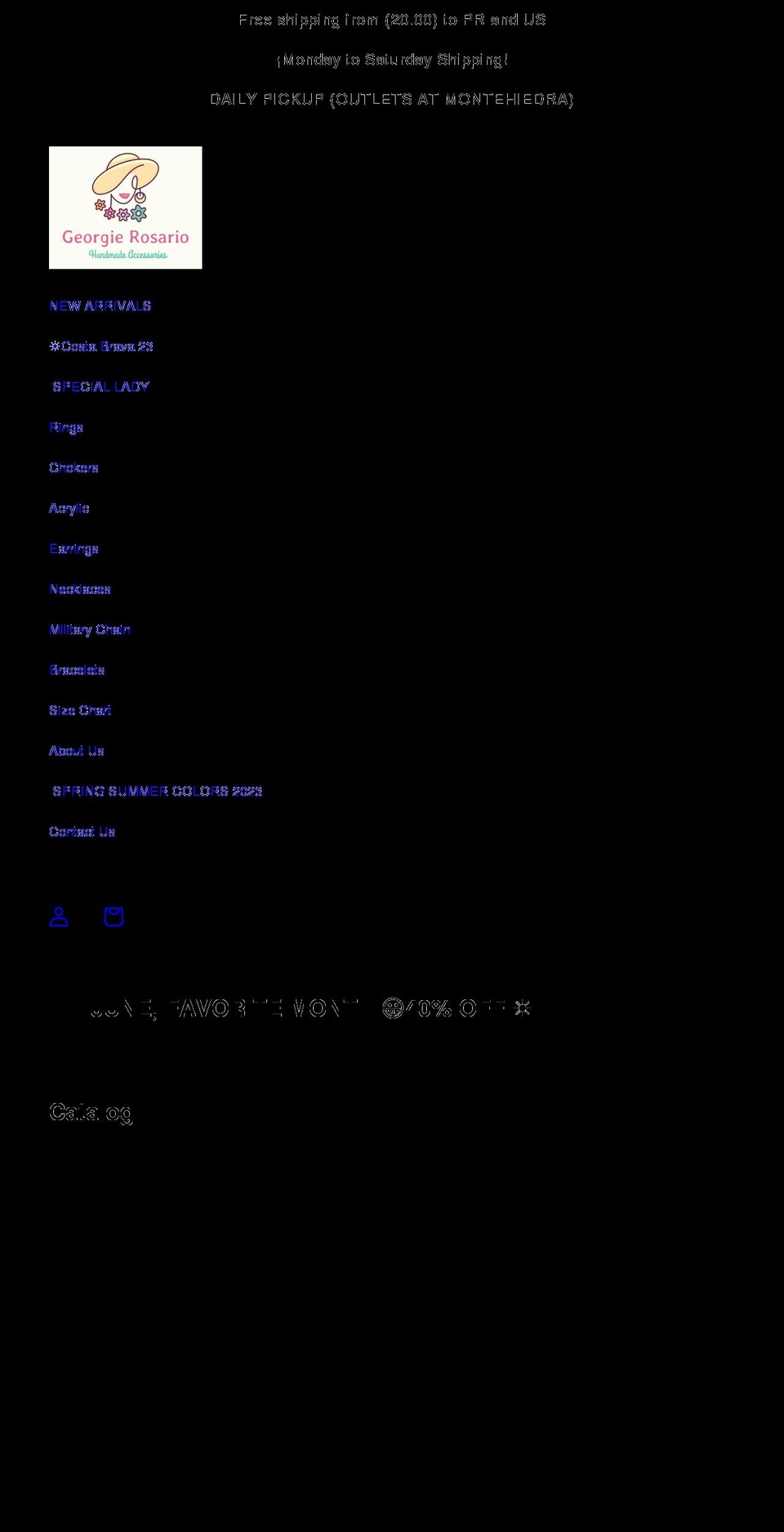 georgierosario.com shopify website screenshot