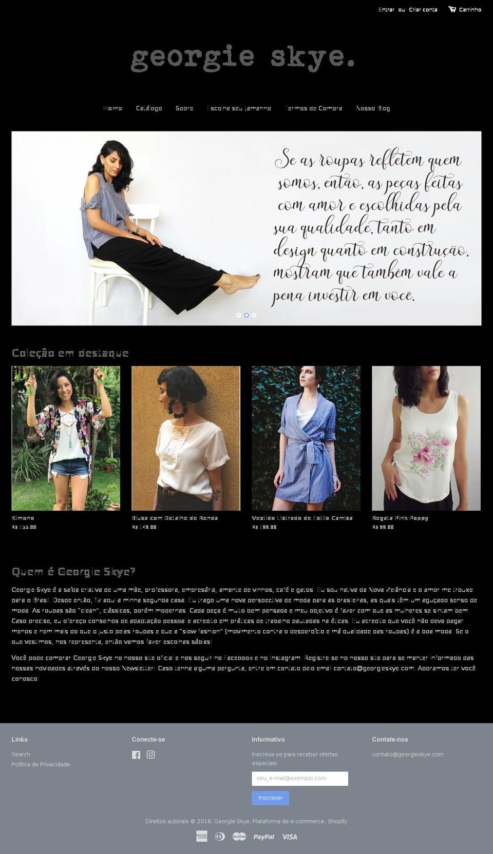 georgieskye.com — Shopify storefront screenshot